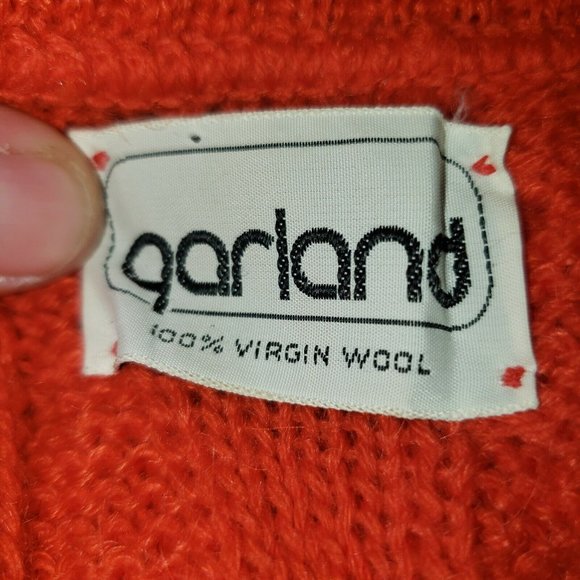 VTG 80s Cable Knit Cardigan Sweater Vest Wool Granny Mr Rogers Cottagecore Twee - Picture 4 of 4